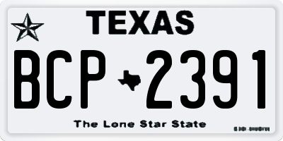 TX license plate BCP2391
