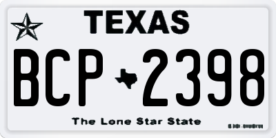 TX license plate BCP2398