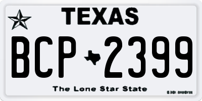 TX license plate BCP2399