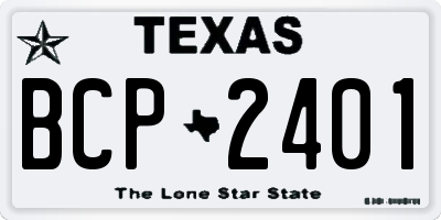TX license plate BCP2401