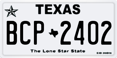TX license plate BCP2402