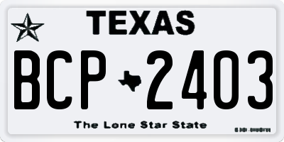 TX license plate BCP2403