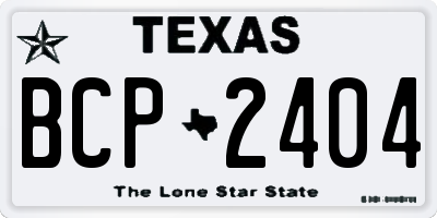 TX license plate BCP2404
