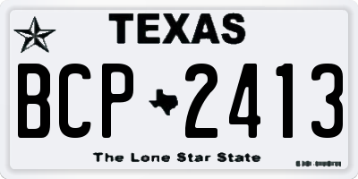 TX license plate BCP2413