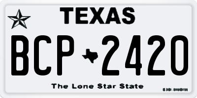 TX license plate BCP2420