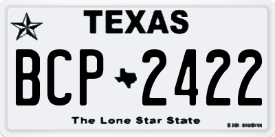 TX license plate BCP2422