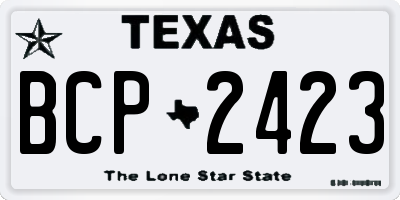 TX license plate BCP2423