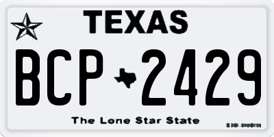 TX license plate BCP2429