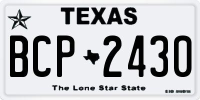 TX license plate BCP2430