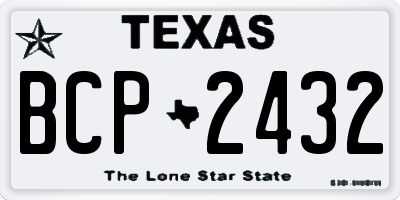 TX license plate BCP2432