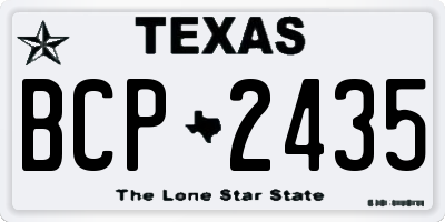 TX license plate BCP2435