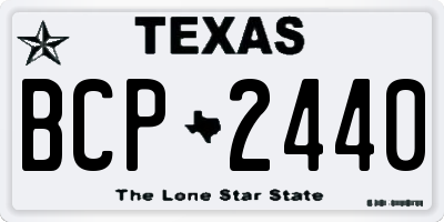 TX license plate BCP2440