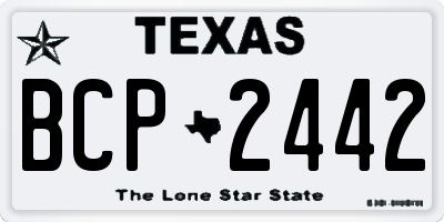 TX license plate BCP2442
