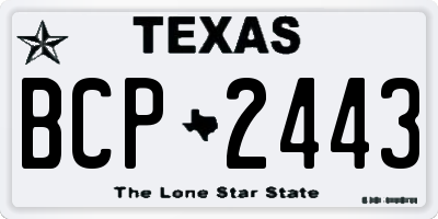 TX license plate BCP2443
