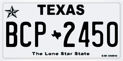 TX license plate BCP2450