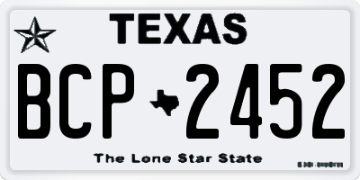 TX license plate BCP2452