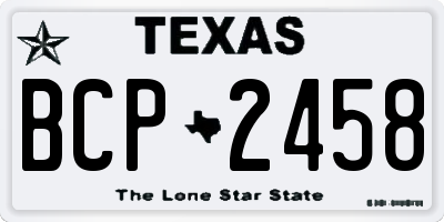 TX license plate BCP2458