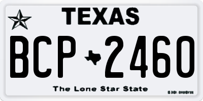 TX license plate BCP2460