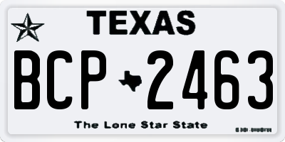 TX license plate BCP2463