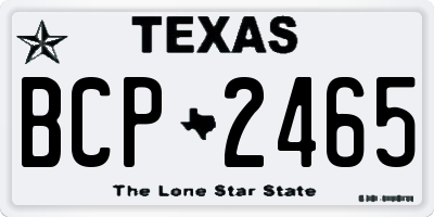 TX license plate BCP2465