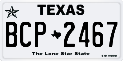 TX license plate BCP2467