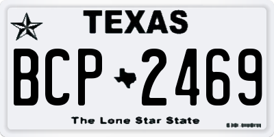 TX license plate BCP2469
