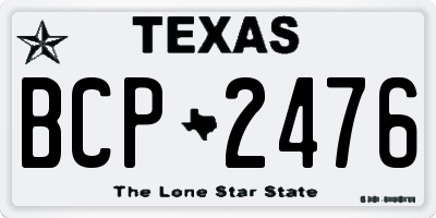 TX license plate BCP2476