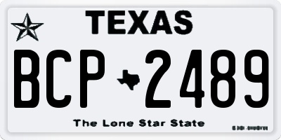 TX license plate BCP2489