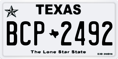 TX license plate BCP2492