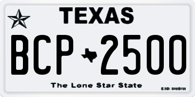 TX license plate BCP2500