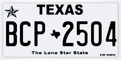 TX license plate BCP2504