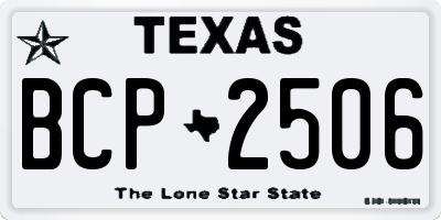 TX license plate BCP2506