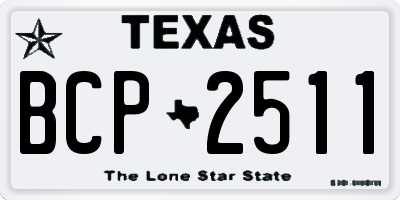 TX license plate BCP2511