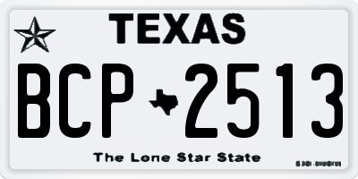 TX license plate BCP2513