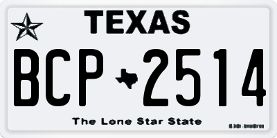 TX license plate BCP2514