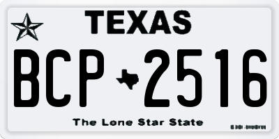 TX license plate BCP2516