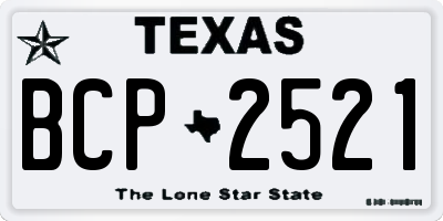 TX license plate BCP2521