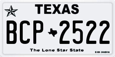 TX license plate BCP2522