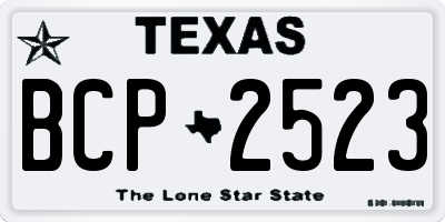 TX license plate BCP2523