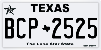 TX license plate BCP2525