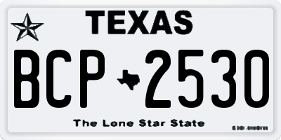 TX license plate BCP2530