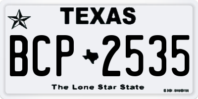 TX license plate BCP2535