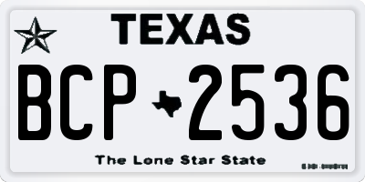 TX license plate BCP2536