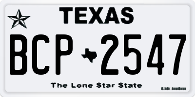 TX license plate BCP2547