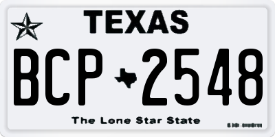 TX license plate BCP2548