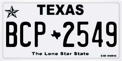 TX license plate BCP2549