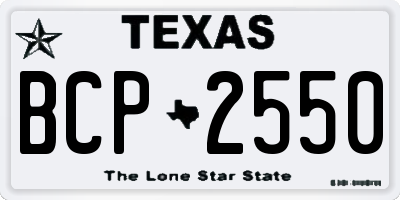 TX license plate BCP2550