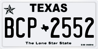 TX license plate BCP2552