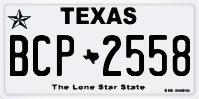 TX license plate BCP2558
