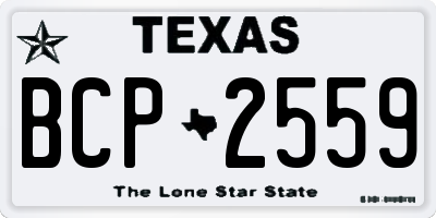 TX license plate BCP2559